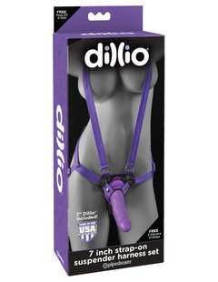 Dillio 7″ Strap-On Suspender Harness Set – Purple - comprar en línea