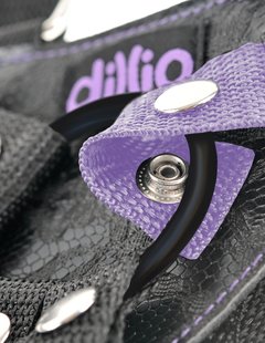 Dillio 7″ Strap-On Suspender Harness Set – Purple - Inttimus Sex Shop