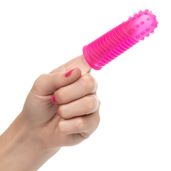 Dedales de silicón texturizados Finger Tingler - Pink - Inttimus Sex Shop