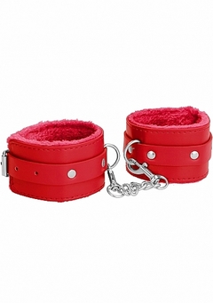 Esposas cuero y peluche Ouch! Plush - Red