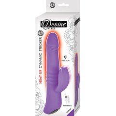 Vibrador con calentamiento y empuje Devine Heat-Up Dynamic Stroker - Morado