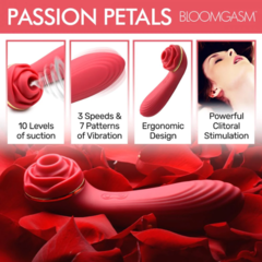 Rosa vibrador y succionadora Passion Petals 10X - tienda en línea