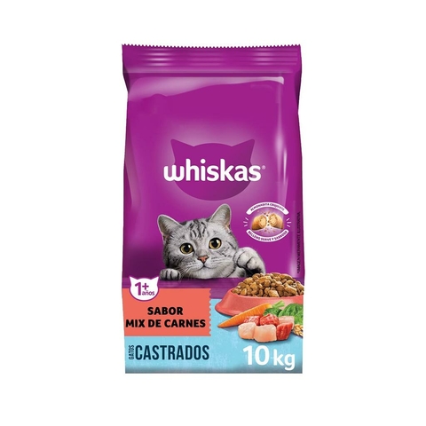 WHISKAS CASTRADOS MIX CARNES X 10 KG