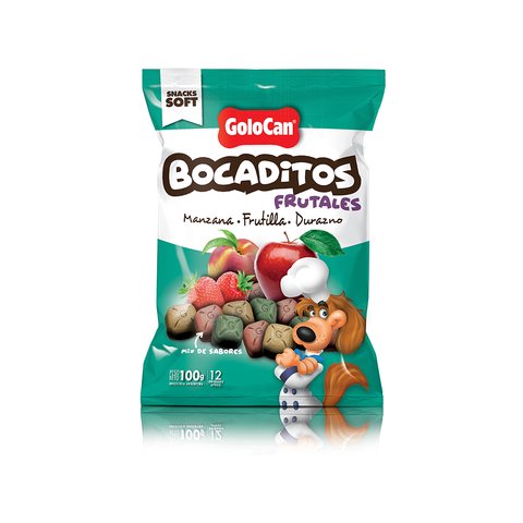 BOCADITOS FRUTALES 100 GRS (MANZANA, FRUTILLA, DURAZNO)