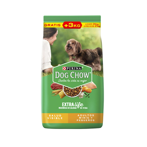 DOG CHOW ADULTO RAZA PEQUEÑA 21+3 KG BONUS