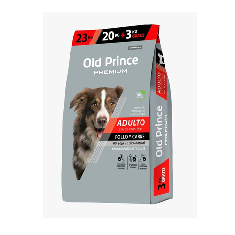 OLD PRINCE PREMIUM ADULTO POLLO Y CARNE 20+3 KG BONUS