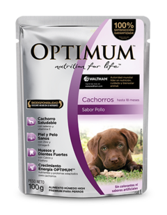 OPTIMUM POUCH PERRO CACHORRO POLLO