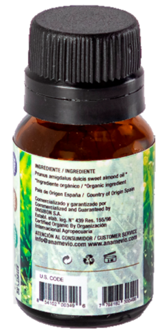 Aceite De Almendras Dulce Orgánico x 10 Ml. Certificado - Aname Vio - Cosmética Orgánica Certificada - comprar online