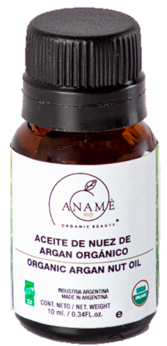 Aceite De Nuez Argán Orgánico x 10 Ml. Certificado - Aname Vio - Cosmética Orgánica Certificada