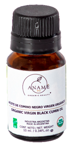 Aceite De Comino Negro Virgen Orgánico x 10 Ml. - Certificado - Aname Vio - Cosmética Orgánica Certificada