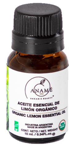 Aceite Esencial De Limón Orgánico x 10ml. Certificado - Aname Vio - Cosmética Orgánica Certificada