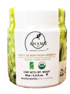 Aceite de Neem Virgen Orgánico x 60 gr. Certificado - Aname Vio - Cosmética Orgánica Certificada