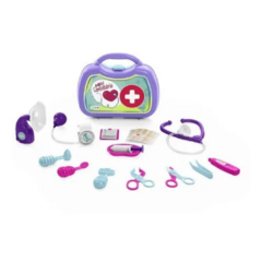 Juego Set De Doctor Con Mascarilla Estetoscopio Juguete Rosa