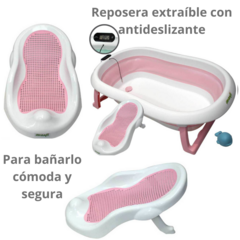 BAÑERA PLEGABLE AVANTI WASHING C/REDUC Y TERMÓMETRO | 28 LTS ROSA - comprar online