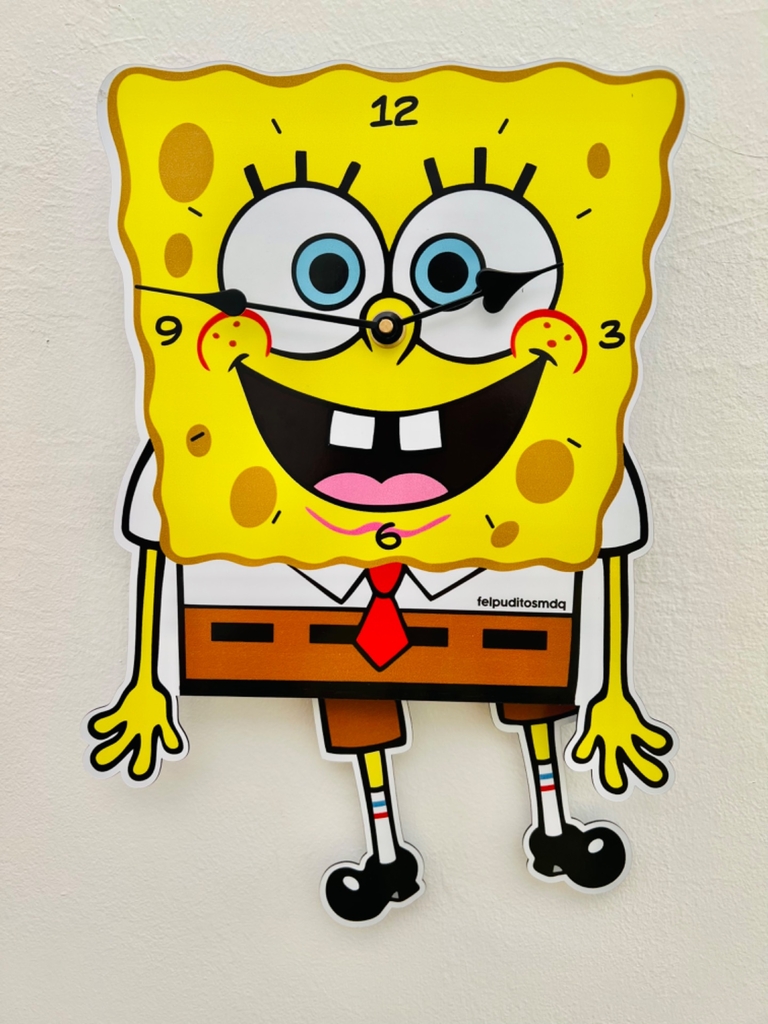 Reloj BOB ESPONJA - PÉNDULO - Felpuditos MDQ