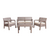 JUEGO DOS SILLONES INDIVIDUALES + SILLON DOBLE + MESA CAPUCHINO - VOSS 2000