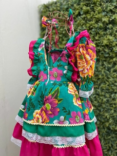 Vestido quadrilha Flores Verde - comprar online