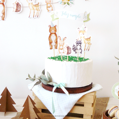 DECO TORTA BANDEROLA + TOPPERS FORMITAS DE PERSONAJES - tienda online