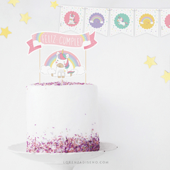 UNICORNIO / KIT IMPRESO - CUMPLE FELIZ - tienda online