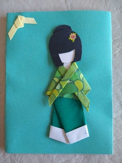 KIT n° 1- TAGS y TARJETAS con muñecas ninghyo - Hojas de Arte Origami