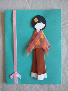 KIT n°3- TAGS y TARJETAS Muñecas Ninghyo - Hojas de Arte Origami