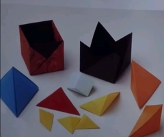 Libro CAJAS con FIGURAS GEOMETRICAS ADENTRO. Autora Tomoko Fuse. USADO - Hojas de Arte Origami