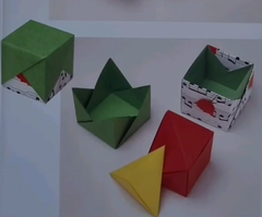 Libro CAJAS con FIGURAS GEOMETRICAS ADENTRO. Autora Tomoko Fuse. USADO - Hojas de Arte Origami