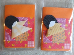 Imagen de Kit 4 tarjetas con muñecas de papel .Ninghyo