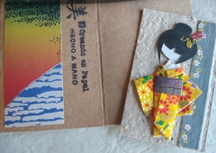 Kit 4 tarjetas con muñecas de papel .Ninghyo - Hojas de Arte Origami