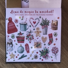 80 hojas+stikers+tags BLOCK XMAS DAY & NIGHT 15x15cm, Simple Faz. Felicidad en internet