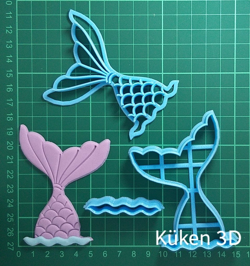Cortante cola sirena mod3 9cm mar - Cortantes KUKEN 3D