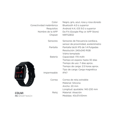 Smartwatch reloj inteligente Colmi P8 deportivo impermeable en internet