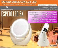 Espejo Doble 1x 5x Touchbeauty Tb0678 Anillo De Luz Led - comprar online