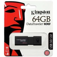 Pendrive Kingston 64gb Datatraveler 100 Usb 3.0 Negro