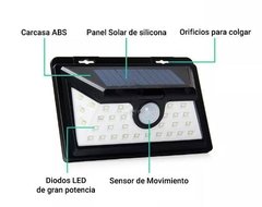 Reflector Luz Led Panel Solar Sensor Movimiento Resist Agua - comprar online