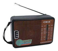Radio Portatil Am Fm Cmik Mk-607b Onda Corta Largo Alcance