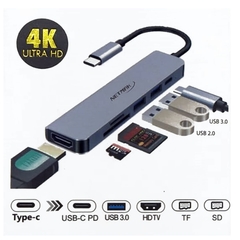 Hub USB Adaptador 6 en 1 conexion tipo C 4k Netmak NM-6EN1 - comprar online