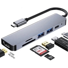 Hub USB Adaptador 6 en 1 conexion tipo C 4k Netmak NM-6EN1 - dotPix Store