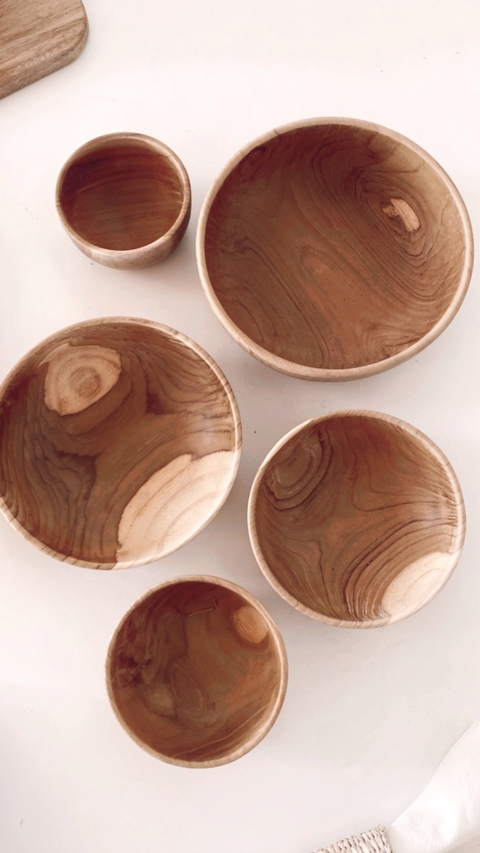 Bowl de madera set x 3