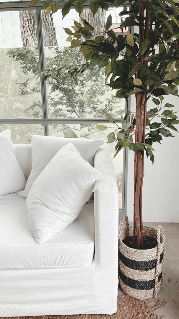 Canasto Seagrass Rayado Grueso