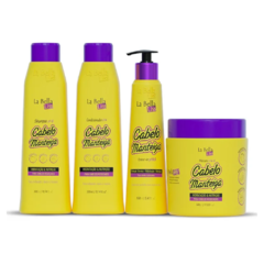 KIT CABELO MANTEIGA LA BELLA LISS - SHAMPOO + CONDICIONADOR + MÁSCARA + LEAVE-IN