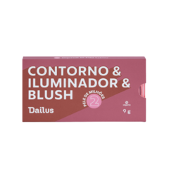 PALETA DAILUS PELE DE MILHÕES 2 - PELES MÉDIAS A ESCURA (CONTORNO + ILUMINADOR + BLUSH)