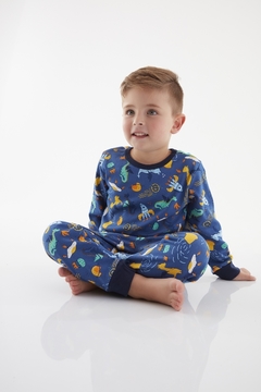 Pijama blusa e calça em suedine Dragão - Up Baby