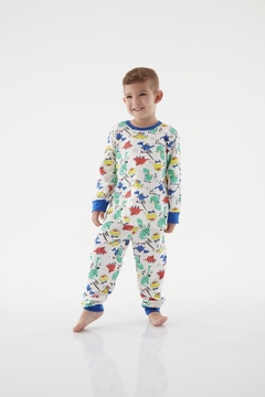 Pijama blusa e calça em suedine Dinossauro - Up Baby