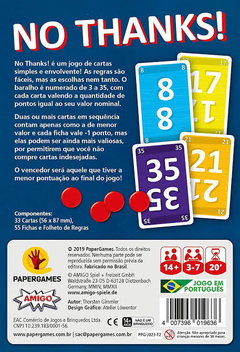 Jogo No Thanks! - PaperGames - comprar online