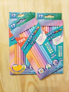 Lápis de Cor Mega Soft Tons Pastel 12 Cores - Tris