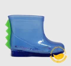 Galocha Baby Transparente Azul Neon Dino - Kidsplash - comprar online
