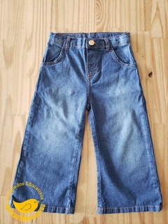 Calça Pantalona em Jeans Azul Índigo- Feminino - Up baby - comprar online