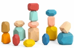 Empilhando pedras de madeira - Tooky Toy - comprar online