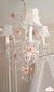 Araña Reina de forja blanca 3 luces (rosas porcelana) - comprar online